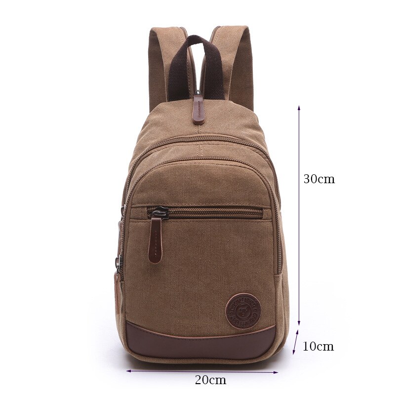 Boshikang Canvas Women Backpack School Bag Small Student Bag Female Shoulder Bag Zipper 8 Color Daily Chest Daypack