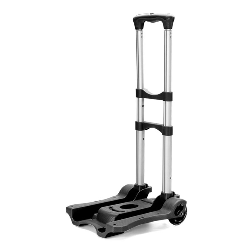 B-LIFE Aluminium Folding Trolley with PU Wheels Solid Construction Utility Cart Compact and Lightweight Portable Fold Up Dolly: Black