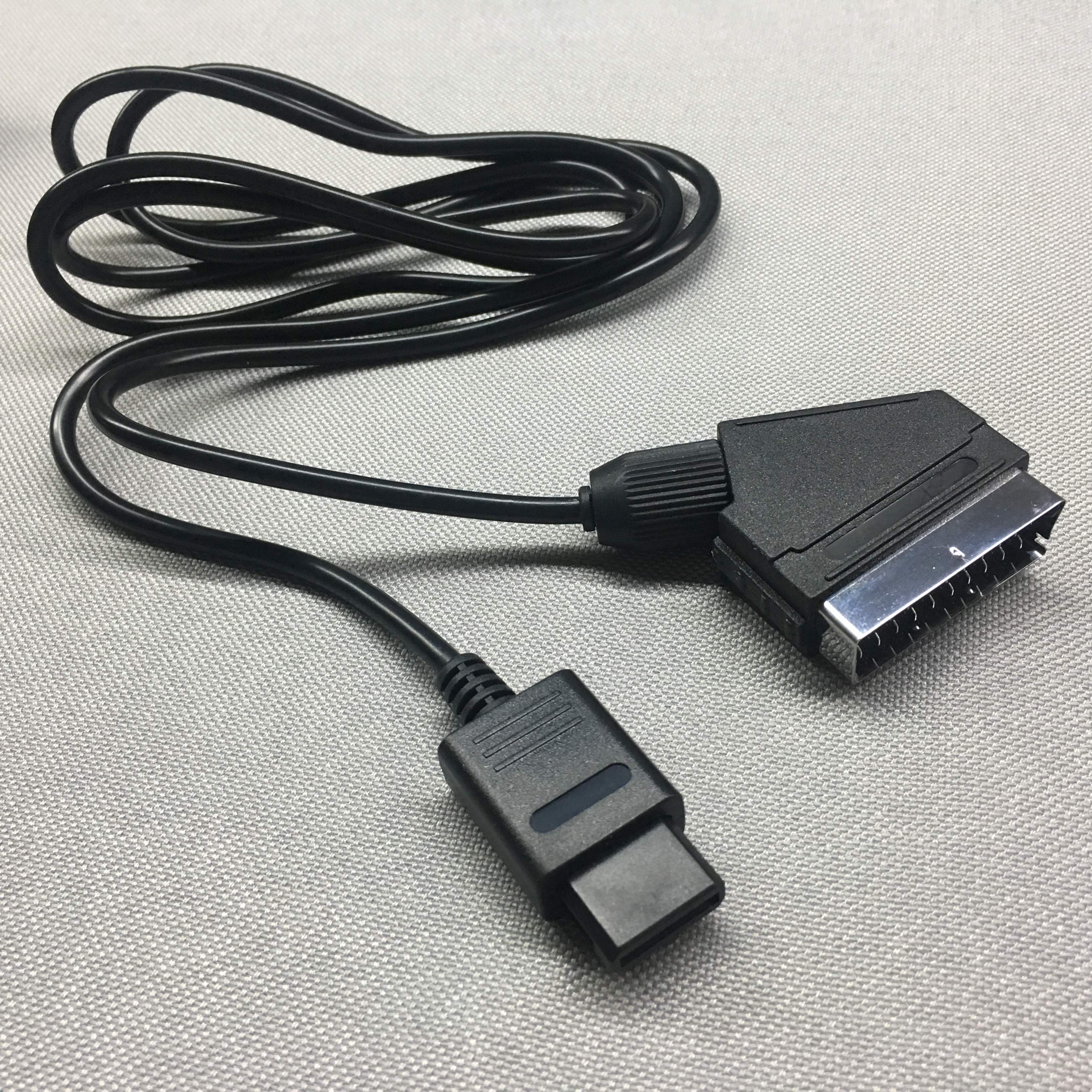 1.8m a/v tv video scart rgb kabel 21 pin euro scart stikledning ledning til snes gamecube til  n64 konsol