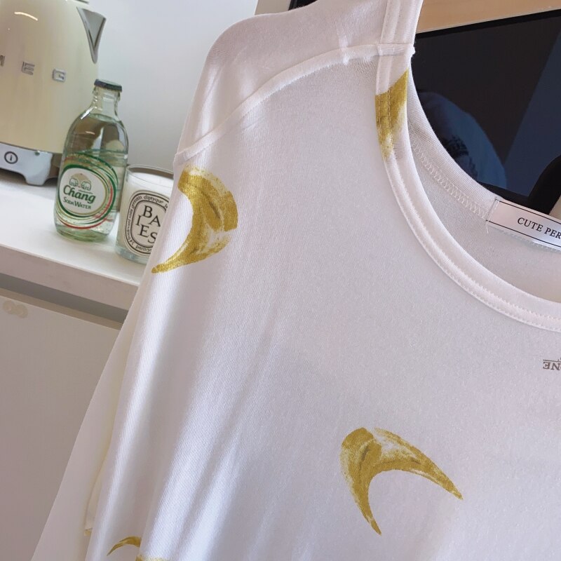 Japanese spring and Autumn thin pajamas gelato Modal cotton clouds long sleeve pantsuit crescent soft home wear sleepwear