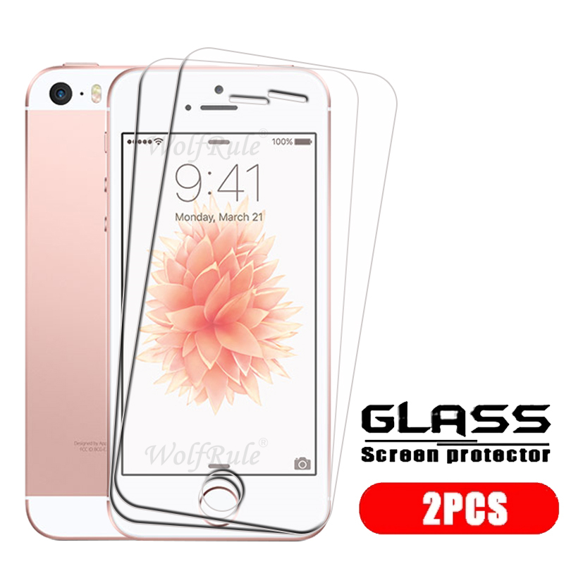 1/2/3/4 pièces pour iPhone 5 verre Apple iPhone 5 5S SE verre trempé 9H Transparent protecteur d'écran iPhone 5: royal blue / Bundle2