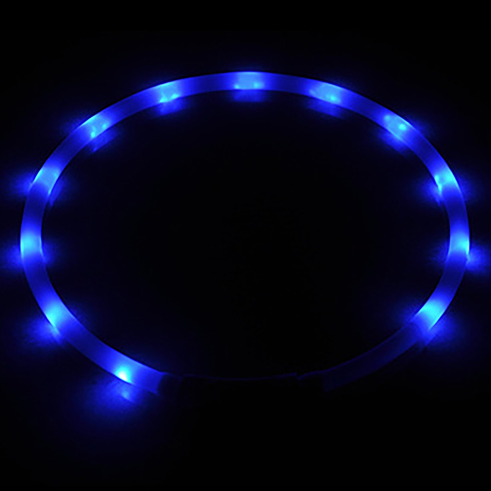 Led Lichtgevende Halsband Usb Opladen Hond Kleur 12 Led Halsband Lichten Night Honden Halsbanden Glowing Night Veiligheid Flashing Halsbanden: Blue 