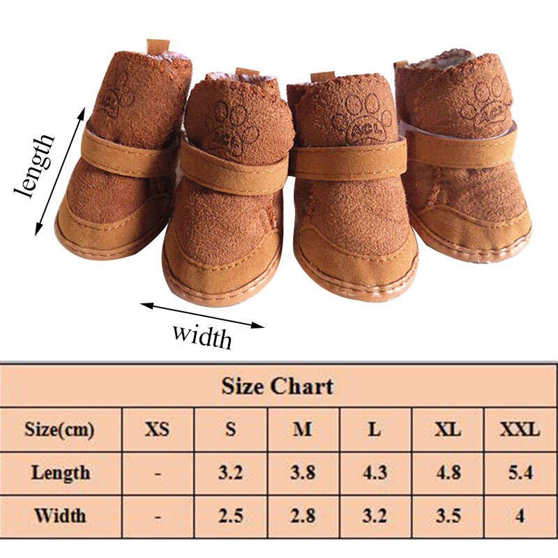Chien antidérapant bottes de neige hiver chaussures pour animaux de compagnie pour petit moyen grand chiens 4 pièces épais neige chien chaussures bottes chaudes chiot fournitures