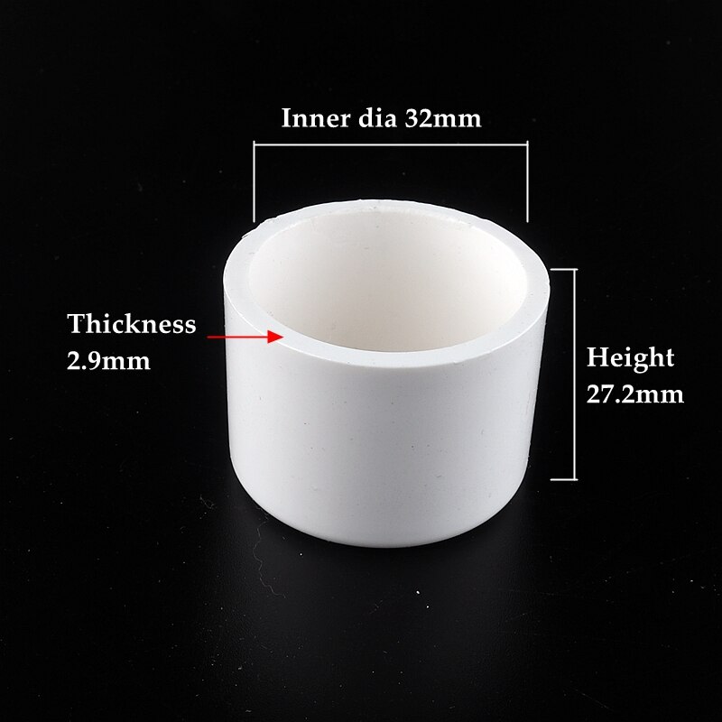 5~100pcs Size 20~50mm PVC Water Supply Pipe End Plug Connector Plastic End Cap Fittings Irrigation System Watering White Parts: 50pcs / 32mm inner dia