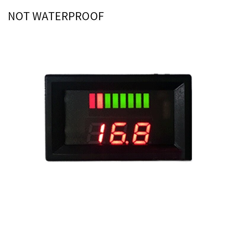 LCD Battery Capacity Monitor Gauge Meter 6V12V24V36V48V60V Battery Statu-s Indicator with 0.56in Display: red