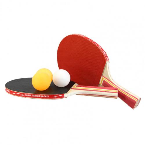 Raquette De Ping-Pong Idena Pour Débutants - Manche Bois - Faces Noir Et Rouge