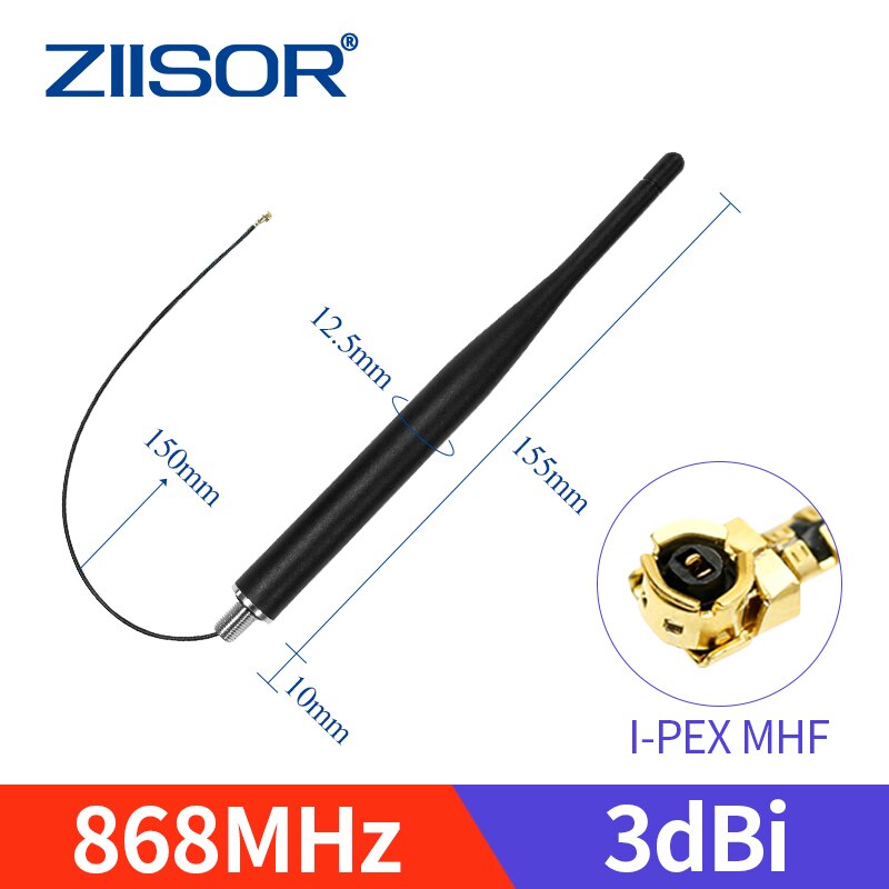 LoRa 868 MHz Antenna Omni 868M Lorawan Antennas for Communication Antennae SMA Male Foldable Mini Aerial High Gain 5dBi: TX868-JZLW-15 IPEX