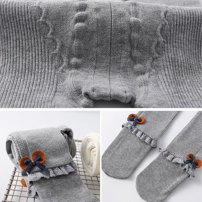 Schattige Baby Meisje Panty Kant Bloem Bows Prinses Meisjes Panty Zachte Katoenen Baby Kinderen Kids Panty Panty Winter Herfst