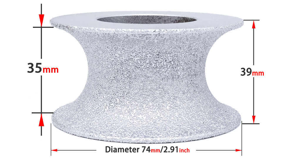 SUBRILLI Diamant Schleifen Rad Vakuum Gelötete Volle Bullnose Diamant Router bisschen Profilierung Rad Für Stein Granit Rand Schleif: 35MM