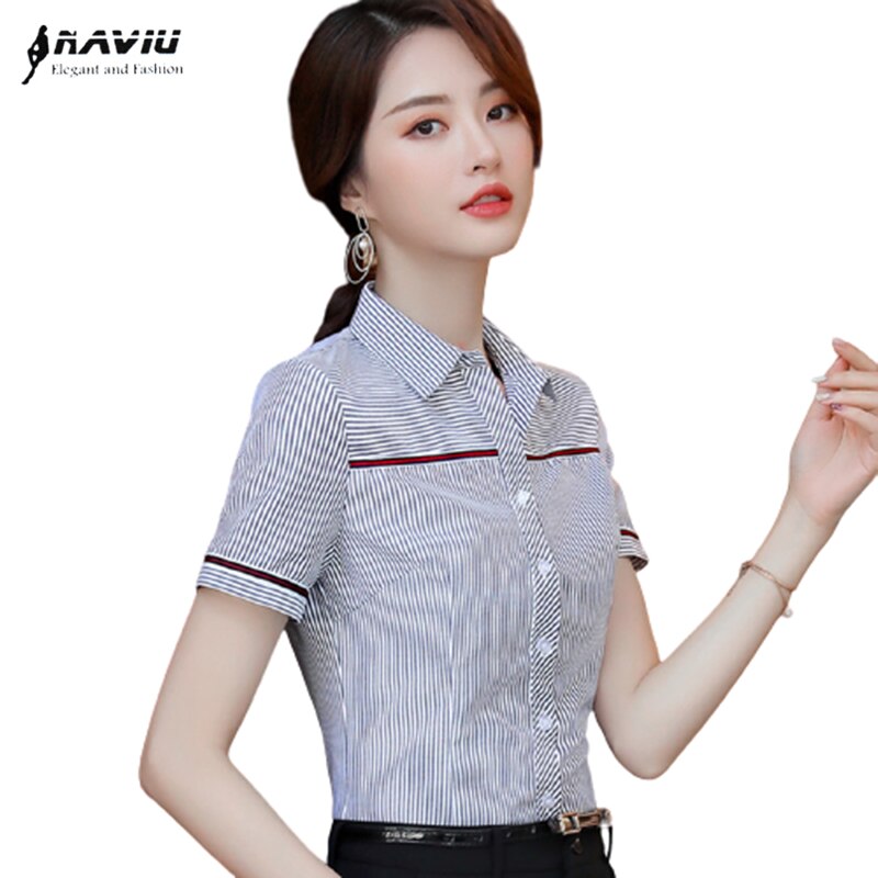 Blusa de algodón ajustada para verano, camisa – Grandado