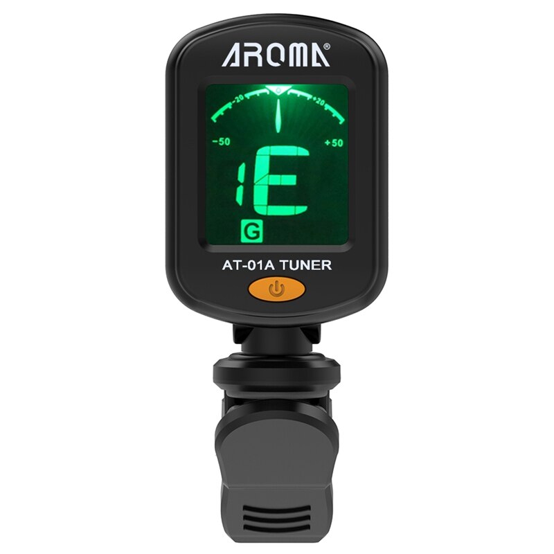 Aroma At-01A Guitar Tuner Rotatable Clip-On Tuner Lcd Display For Chromatic Acoustic Guitar Bass Ukulele