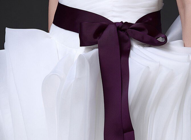 Cinturón de boda para dama de honor, cinta de 270x4cm en 9 colores, Morado, blanco y negro, cinturones de boda, accesorios de vestido de novia