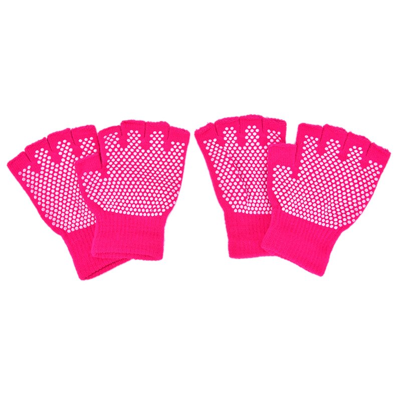 Yoga Gloves Fitness Lady Non-slip Glove Sports Exercise Training Half Fingers Woman acrylic cotton Mittens