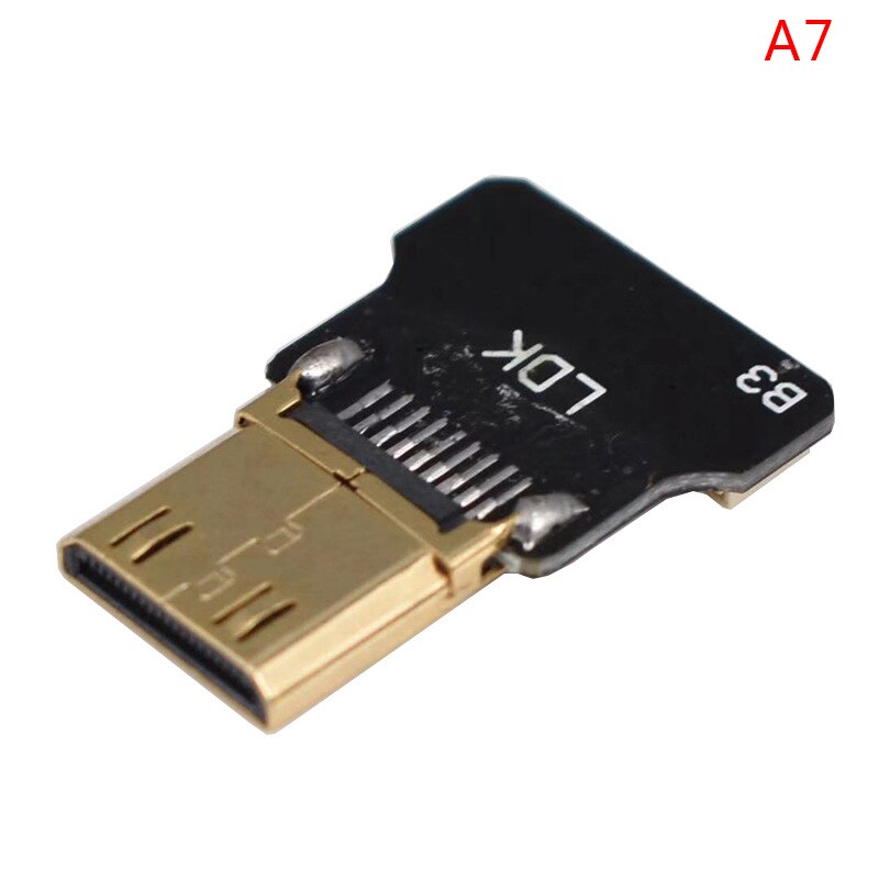 FPV Micro Mini HDMI-compatible Angled Adapter Male Female Connector FPC Flat Cable: A7