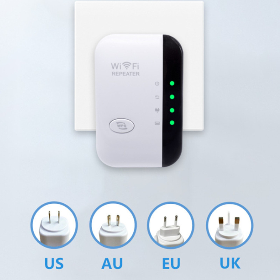 Drahtloser WiFi-Repeater 300 Mbit/s WiFi-Extender 2,4 GHz WiFi-Signalverstärker 802.11N/B/G Drahtloser Wi-Fi-Repeater Booster Repetidor: Beige