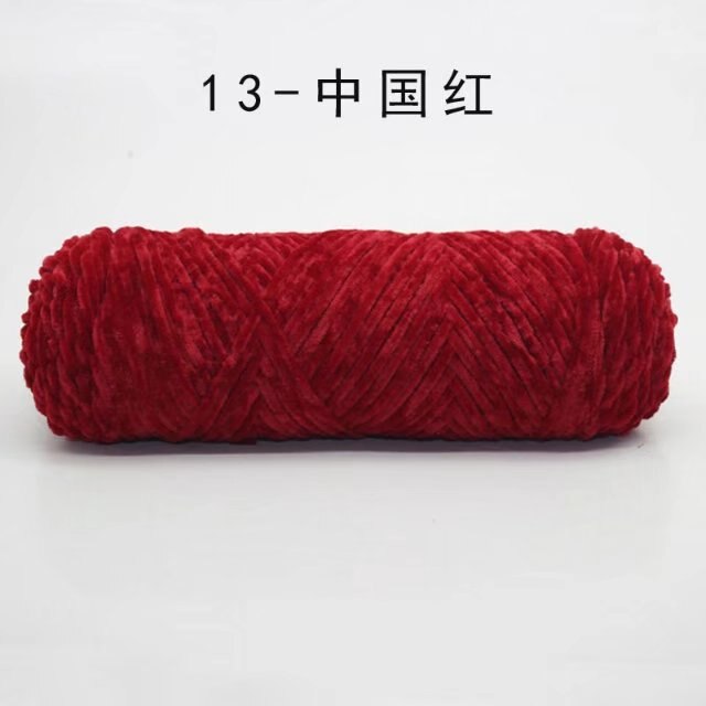 Chenille Gold Velvet Yarn Soft Silky Yarn Knitting Craft Yarn warm& comfortable Use for Knitting Scarf Hat & blanket: 13