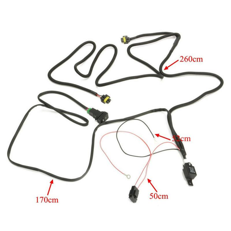 Car Fog Light Wire Harness H11 Fog Light Lamp Wiring Harness Socket Wire Connector With 40A Relay & On / Off Switch Kits