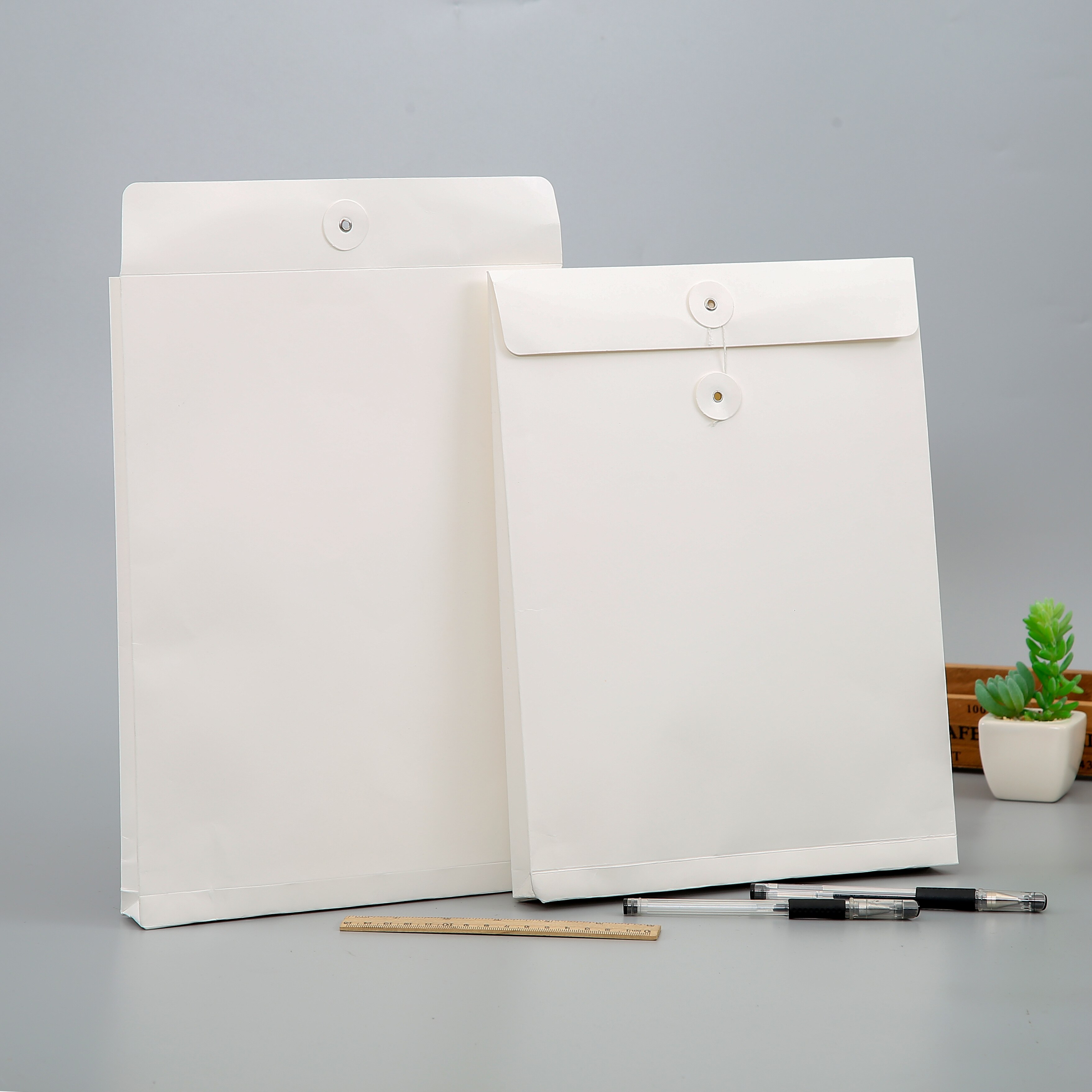 10pcs A4 White/Black/Kraft Paper File Organizer Envelope Document Bag