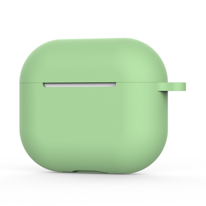 Soft Silicone Case For Apple AirPods 3 Case headphone accessories wireless Bluetooth headset cover with hook hole for airpods 3: Dark Orange