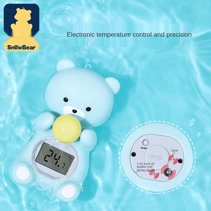 Baby elektronisk bad vandtermometer nyfødt husstand bjørn stuetemperaturmåler blå