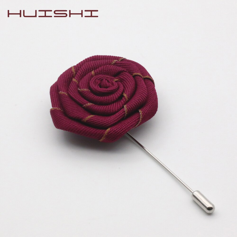 HUISHI Twee Kleur Stof Bloem Broches Revers Pin Mannen Vrouwen Broche Suits Decoratie Reversspeldjes Voor Suits Accessoires 12 Kleur