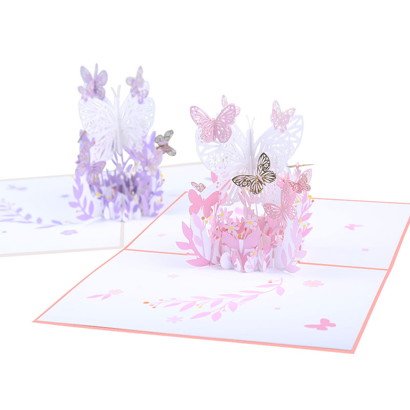 Butterfly Flower Pop Up 3D Greeting Card With Envelope Message Card Teacher Couple Thanksgiving Day Valentine Day