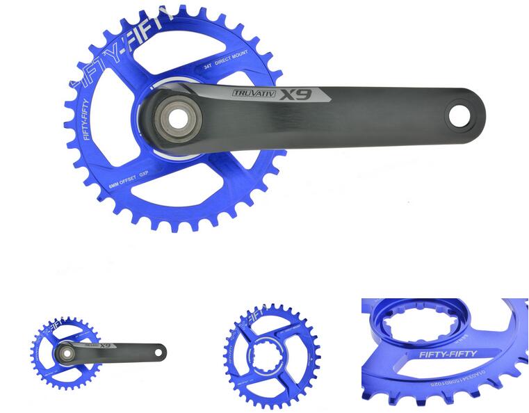 Fifty-fifty mtb kranksæt kædehjul kædering aluminiumslegering reparation cykeldele til gxp krank direkte montering offset 6mm