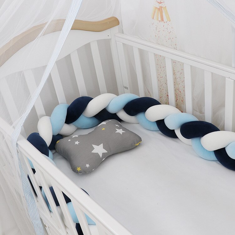 3M Länge Baby Bett Stoßstange Knoten Krippe Lange Verknotet flechten Kissen Kissen Stoßstange für Kleinkind Bebe Krippe Schutz: 2