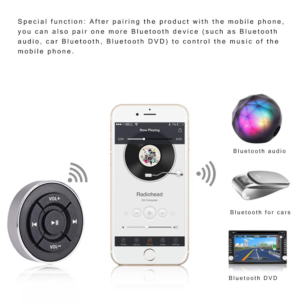 Draadloze auto afstandsbediening bluetooth 4.0 universele telefoon autokit stuurwiel afstandsbediening ontvanger voor ios android