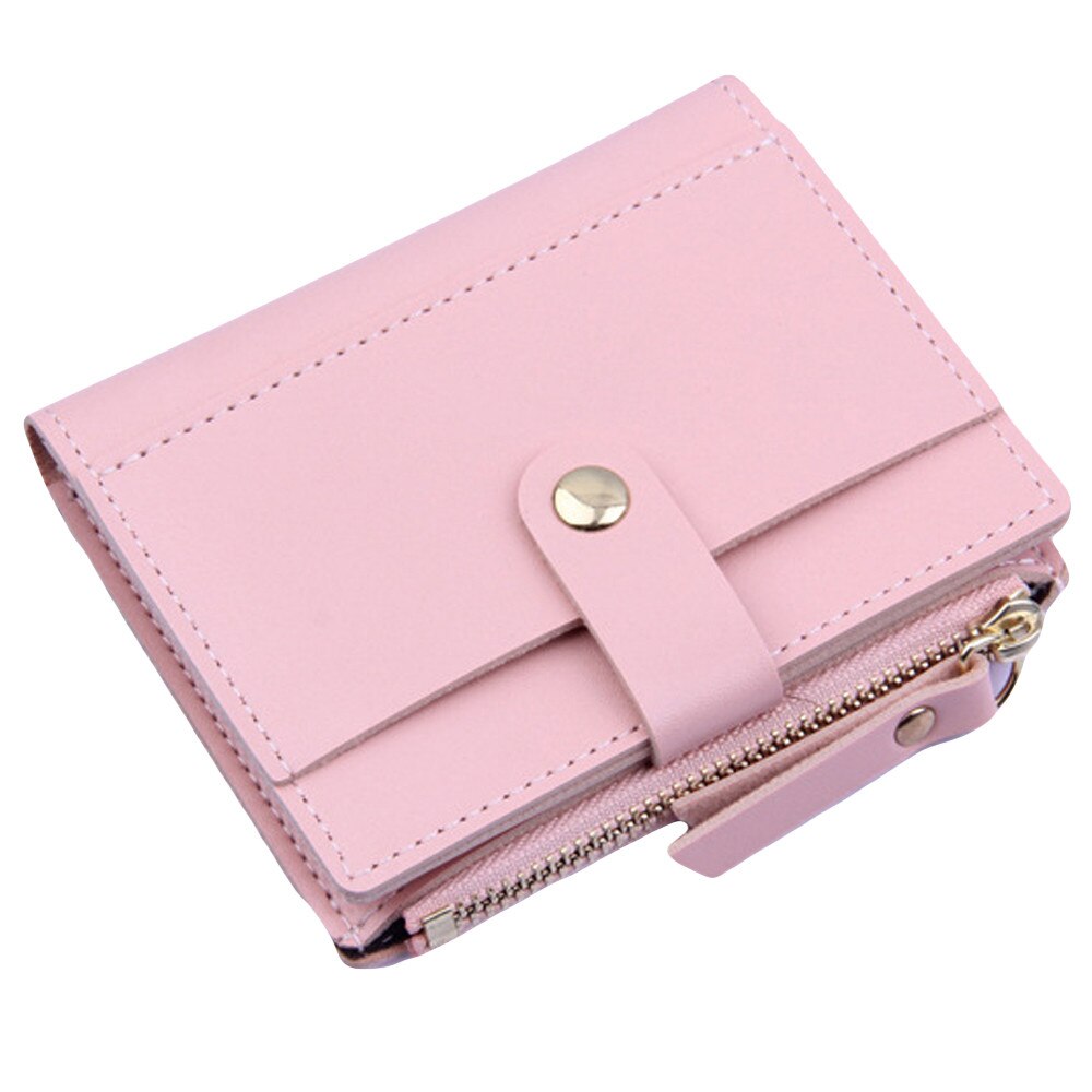 Moda feminina carteira adorável doce cor pequena moeda zíper bolsa pacote de cartão cartera mujer 2020 # t2: Pink 