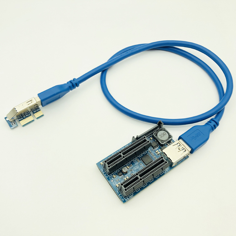 agregar tarjeta PCI Express USB 3,0 adaptador elevador componentes de PC extensor PCIE Riser tarjeta PCI-E Riser PCI E Riser para tarjeta de vídeo