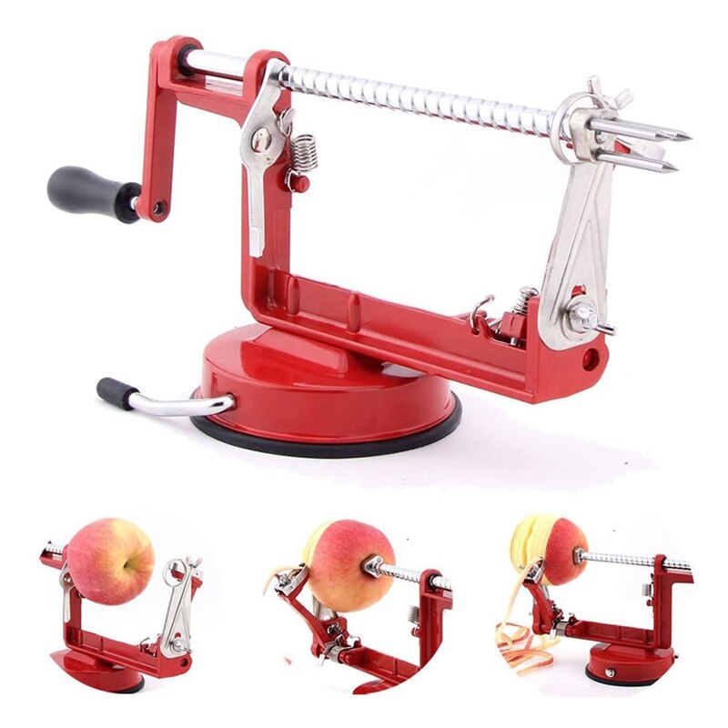 Apple Peeler Corer Long-Lasting Chrome-Plated Cast Alloy Apple Peeler Slicer