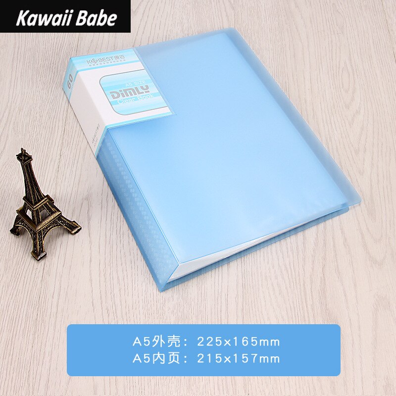 Desk Organizer File Folder A5 20/30/40/60 Page Document Folder for Files Sorting Supplies Office School Supplies Document Case: 60pages blue