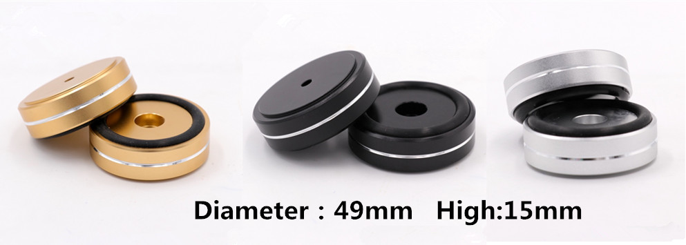 S-009 Alle Aluminium 1 Set/4 Stuks Eindversterker Shock Voet Kussen Speaker/Cd Speler/Subwoofer Shock voeten: 49x15mm