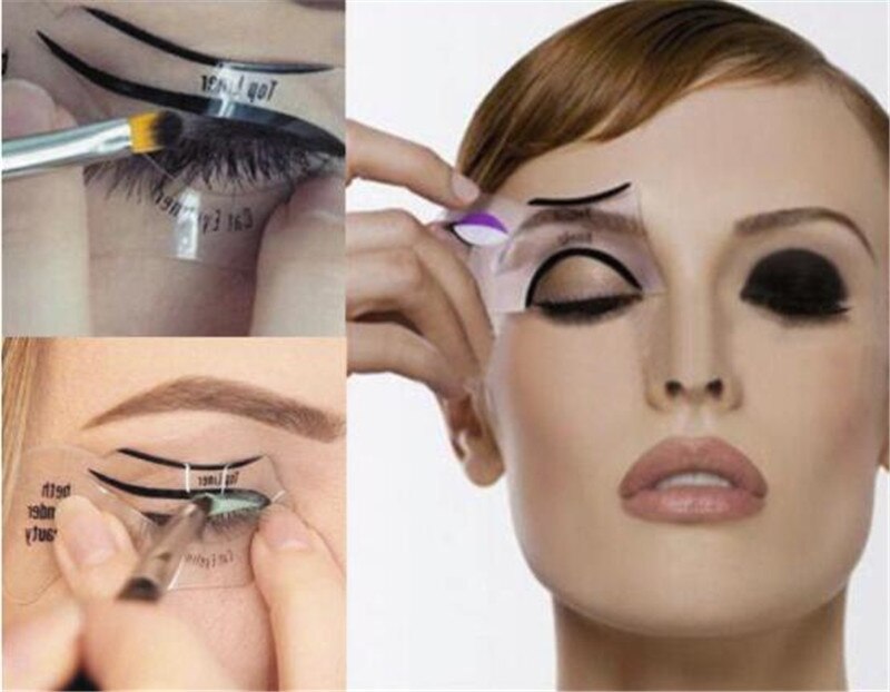 10 stk eyeliner skabelon kit model til øjenbryn guide skabelon skabelon maquiagem øjenskygge rammer kort makeup øjenbryn værktøjer