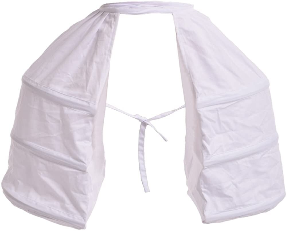 Blessume Victorian Dress Double Pannier Petticoat, White, One size