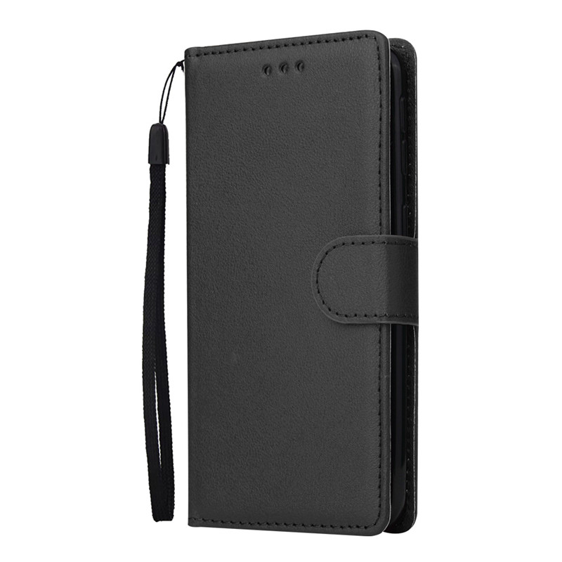 For Samsung Galaxy A12 Leather Case on sFor Samsung A 12 A12 A125F SM-A125F Cover Fundas Classic Style Flip Wallet Phone Cases: Black