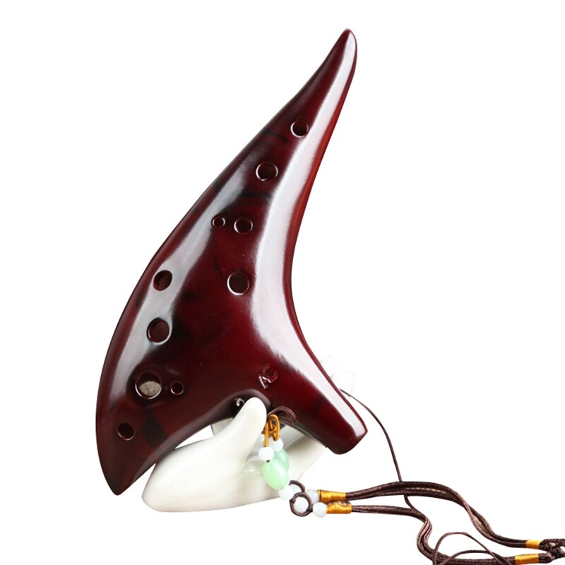 -12 Twaalf Gaten Rijst Brandende Ocarina Alto C Tuning Beginner Onderwijs Ocarina: Red