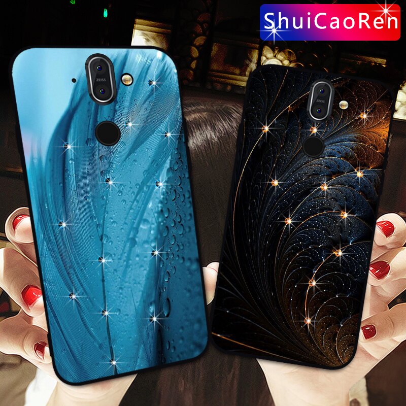 Bling Kristall Strass Fall Für Nokia 9 PureView 7 Plus X71 Luxus Capa Diamant Abdeckung Für NOKIA 8 Sirocco