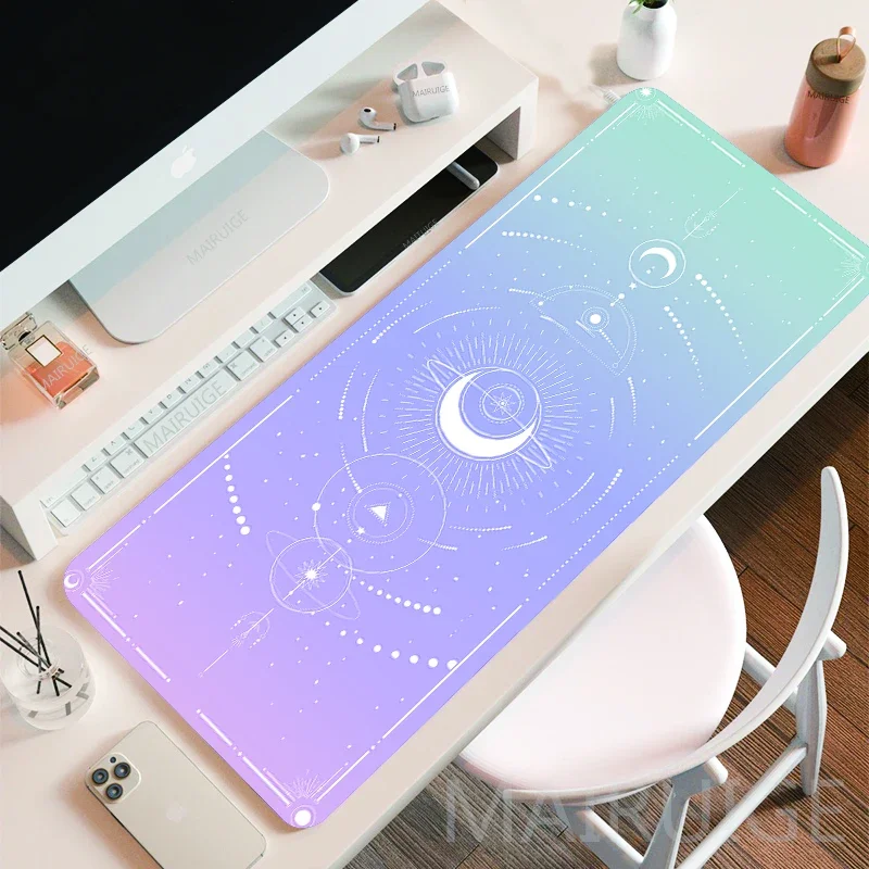 Kawaii Moon Star Podkładka pod mysz Girly Accessory Playmat Cute Carpets 400x900 Podkładka pod mysz Laptop Gamer Purple Pink Magic Duża klawiatura: XXS / Dark Brown