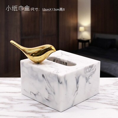Hars Marmer Papier Tissue Box Europese Retro Bookbox Woonkamer Koffietafel Restaurant multifunctionele Tissue Handdoek Badkamer Ac