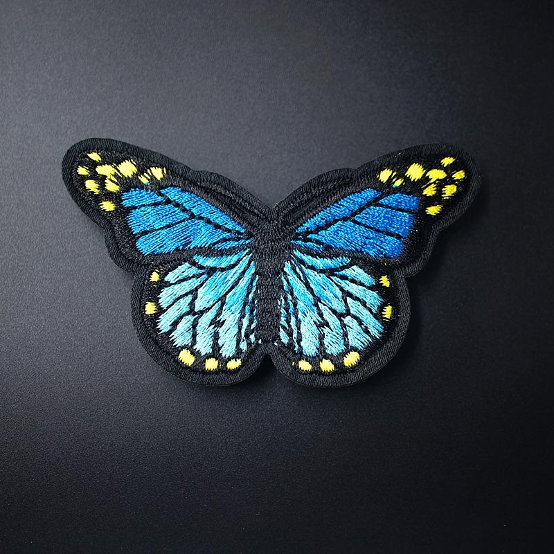 Blauwe boter maat :5.0 x 8.0cm stoffen badges patch jeans tas hoed kleding kleding naaien decoratie applicatie tas patches accessoires