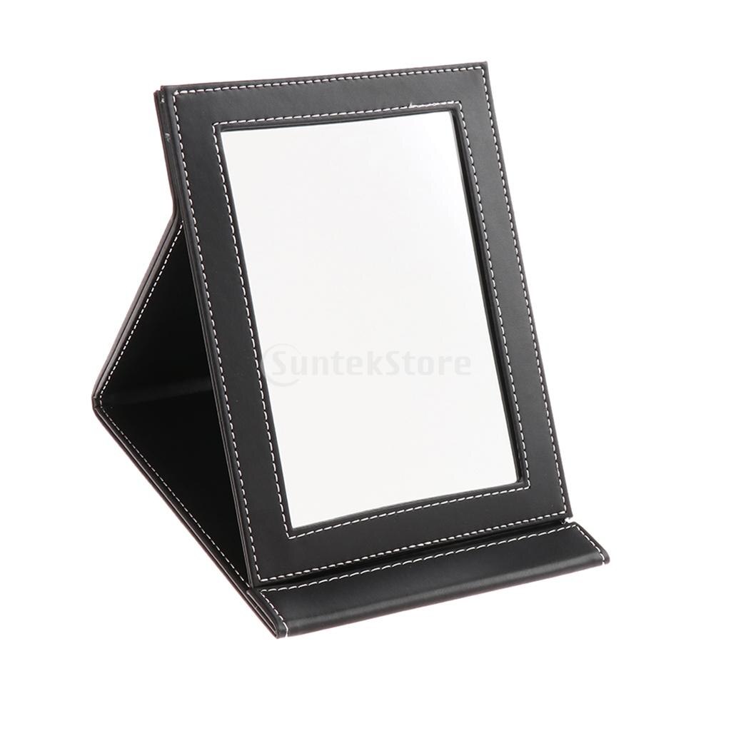 Portable Tabletop Mirror/Folding Compact Makeup Mirror Stand For Travel/Home