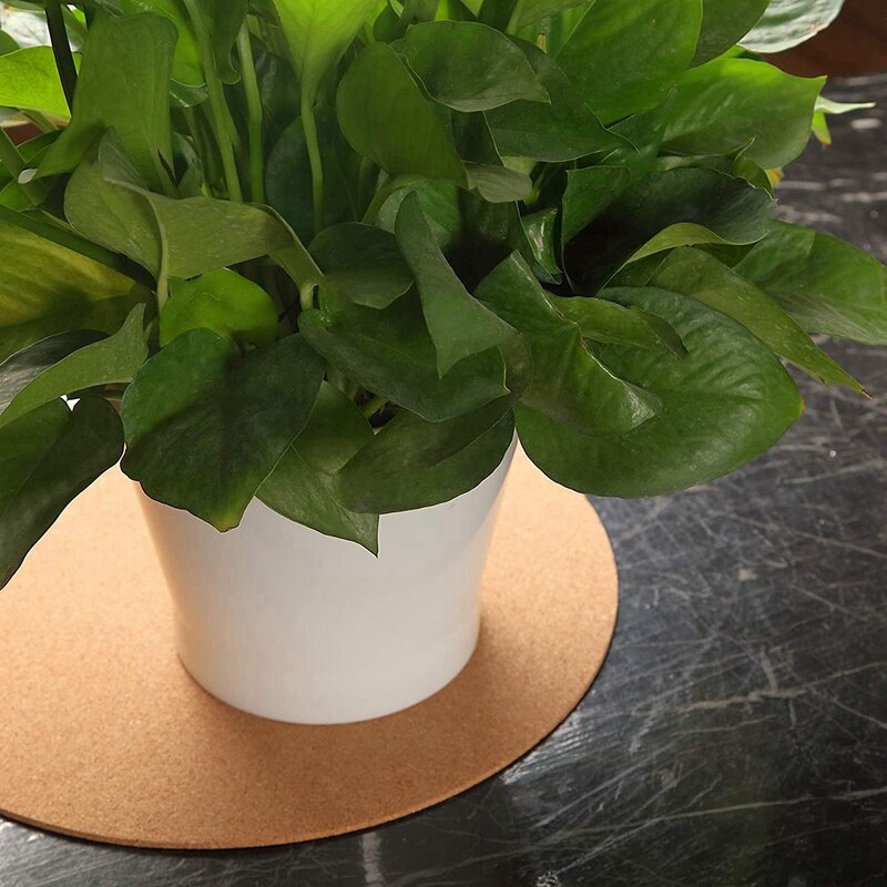 Posavasos de corcho para plantas, tapete de corcho redondo, absorbente, suave para mesa, tabla de corcho para cocina, suministros para manualidades DIY, 12 Uds.
