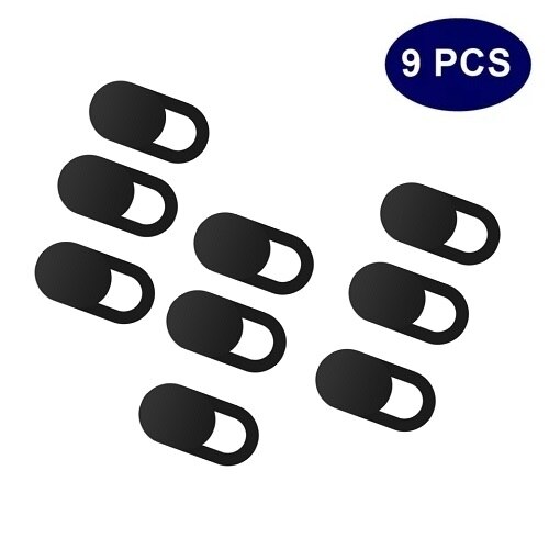 9Pcs Phone Privacy Sticker WebCam Cover Shutter Magnet Slider Plastic For iPhone Web Laptop PC For iPad Tablet Camera shutter: Black 9 pcs