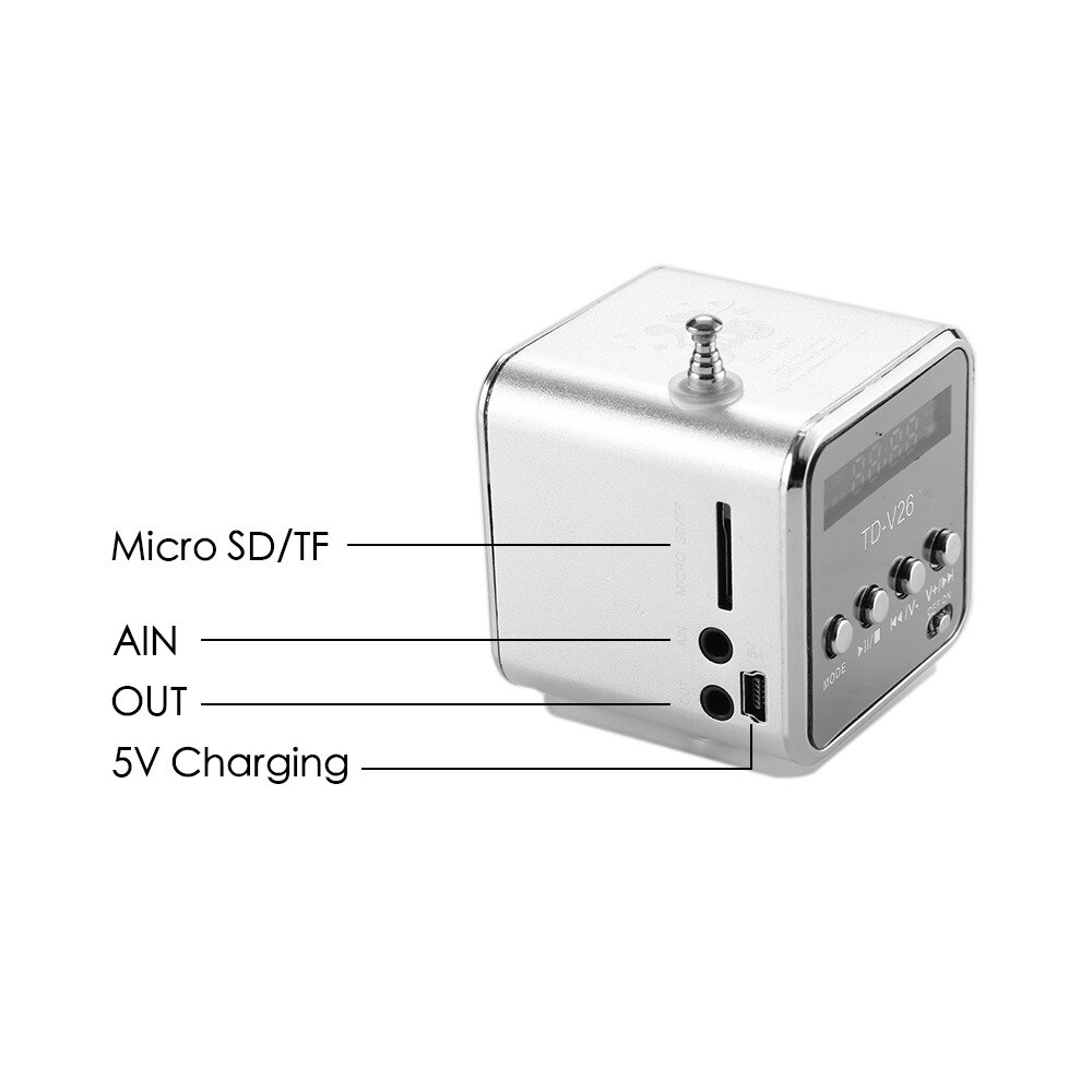 Mini digital bärbar radio fm mini radio internet fm radio högtalare usb sd-kortspelare för mobiltelefon pc musikspelare