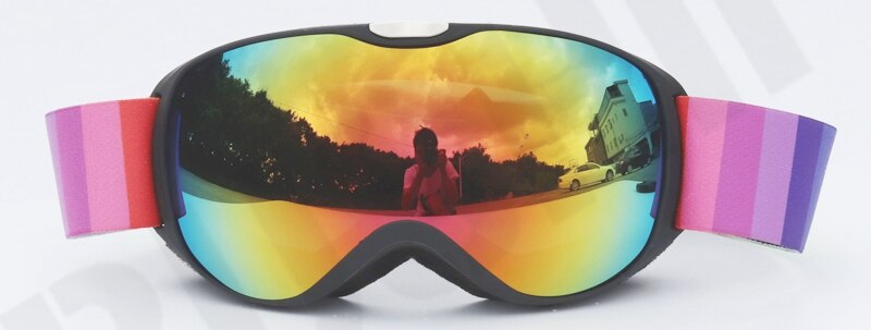 BOLLFO occhiali da sci per bambini occhiali antiappannamento UV400 per bambini di piccole dimensioni occhiali sferici da sci ragazze ragazzi occhiali da Snowboard occhiali: Black Frame