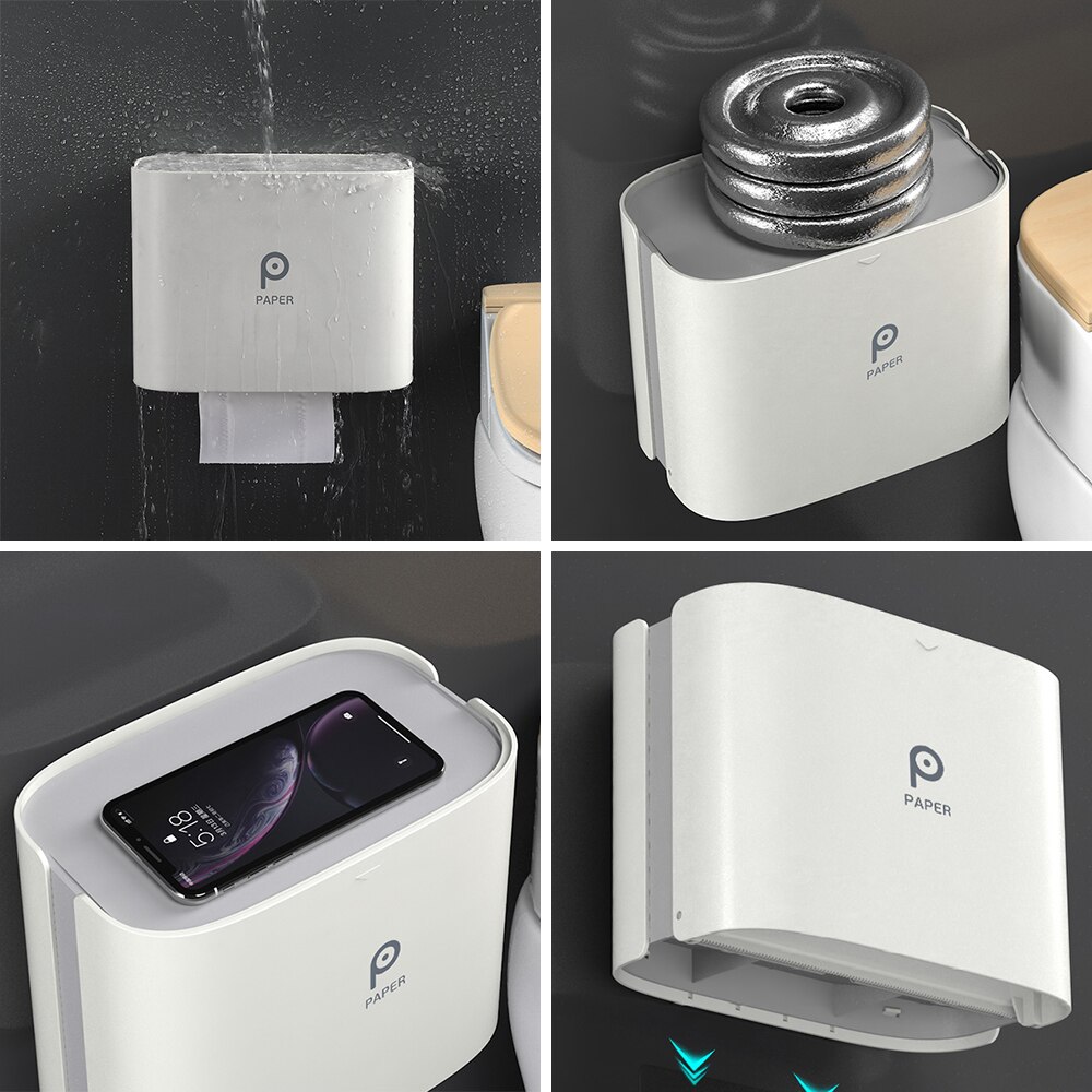 Papieren Handdoek Dispenser Wall Mounted No-Boren Papieren Handdoek Houder Dispenser Thuis Toiletpapier Dispenser Vuilniszakken Dispenser