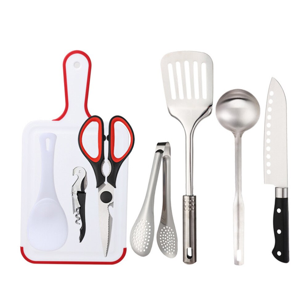 9-Piece Camping Cookware Set - Portable Outdoor Kitchen Utensils - Stainless Steel - Lightweight with Tote Bag