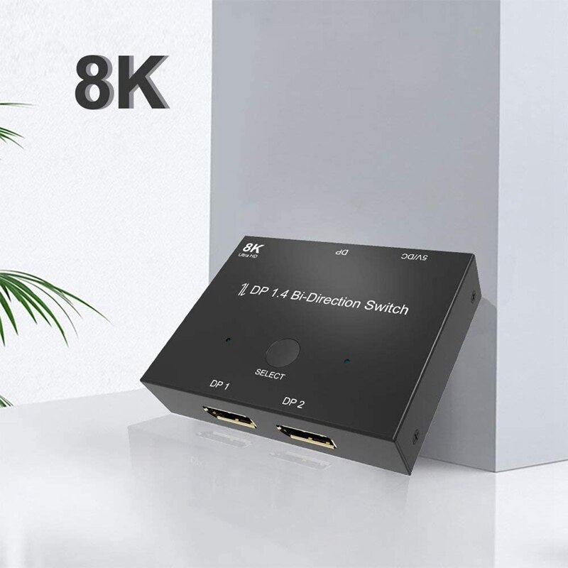 Bidirectional DP Splitter 8K 8K @ 60Hz 4K @ 120Hz DP1.4 1X2 2X1 Display Switch for Computer TV Projector